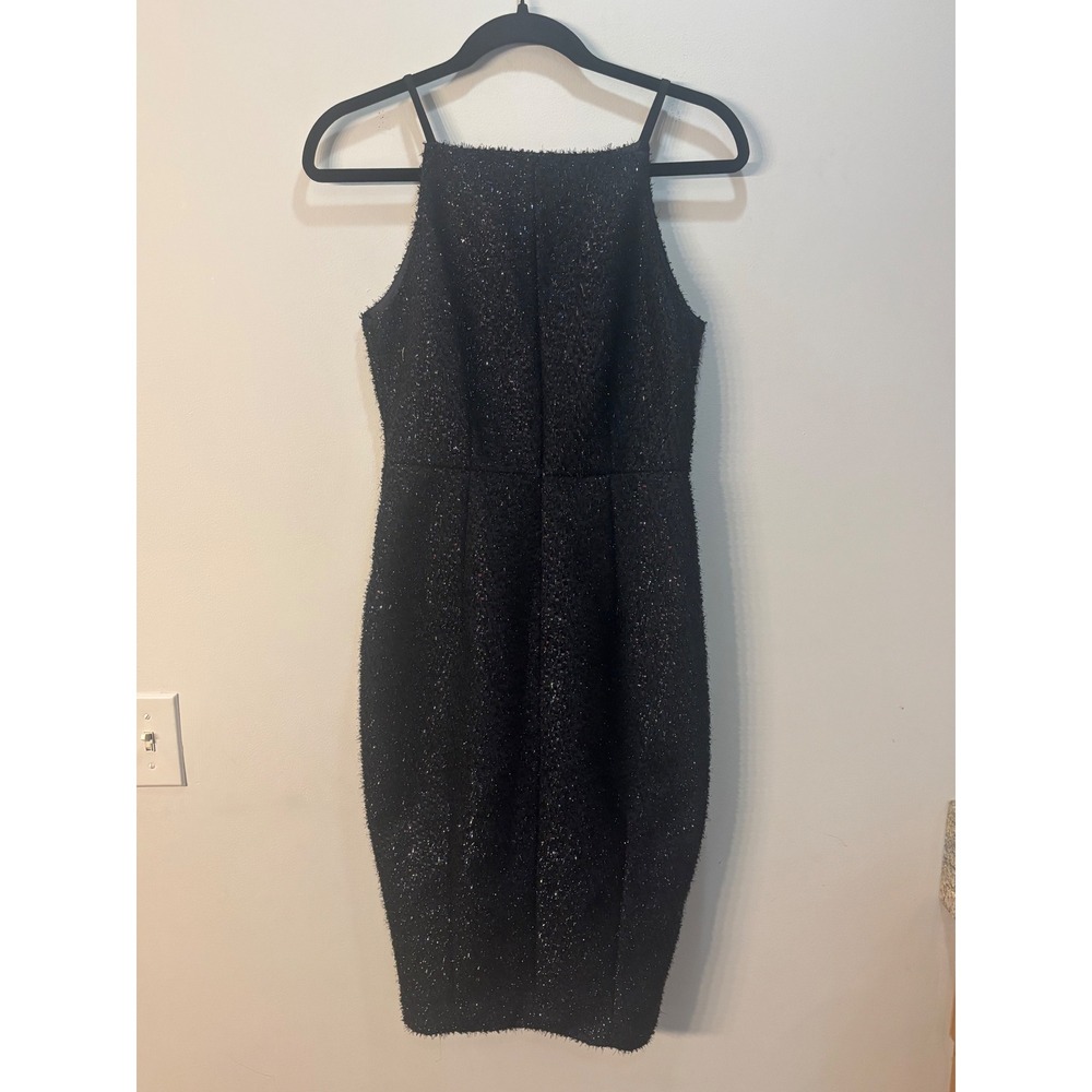 NWT H&M Black Sparkle Texture Party‎ Dress Sleeveless Bodycon Cocktail Size 6
